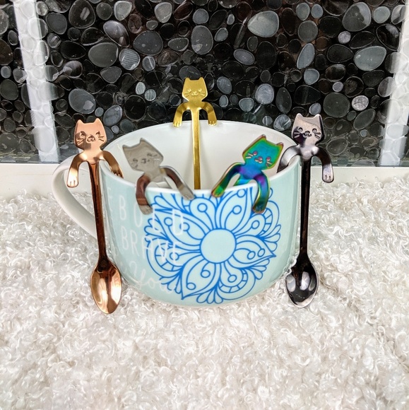 Cat Person's dream!!Cat Coffee/desert spoons - Picture 6 of 8